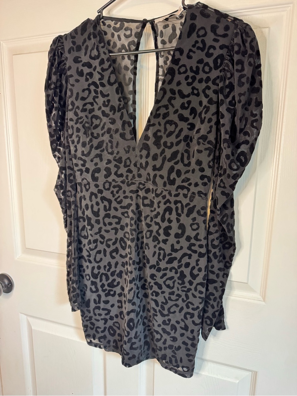 Lush Black Leopard Mesh Dress